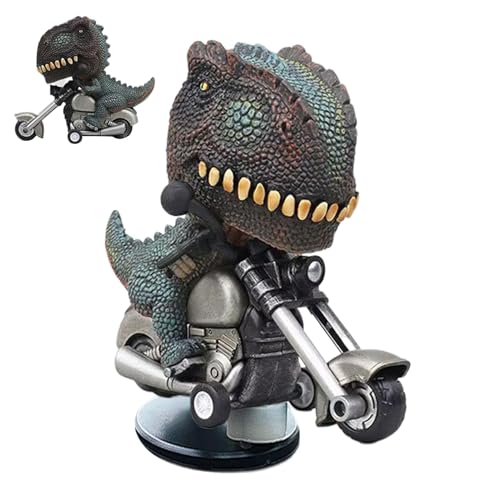 fayarrd Auto-Armaturenbrett-T-Rex-Ornament, Tyrannosaurus Rex-Auto-Ornament | Treibender Dinosaurier auf Motorrad Figur - Kreatives Dinosaurier-Reit-Motorrad-, neuartiges Auto-Dinosaurier-Ornament für von fayarrd