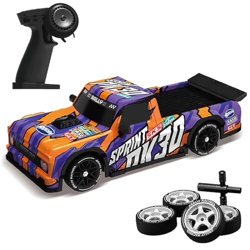 1/16 RC Drift Auto, RTR Bürstenloses RC Drift Auto, 4x4 Beleuchte RC Drifting Racing Car Schnell 18KM/H Truck, 4WD All-Road Straße Bash RC Truck Elektrisch betrieben High Speed Drifting für Erwachsens von fisca