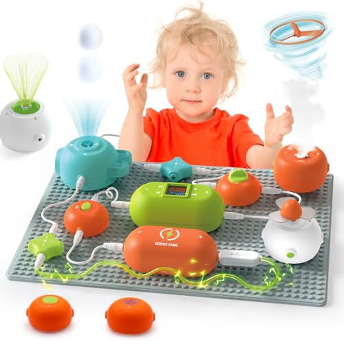 Science Kit für Kinder mit 420 Projekten - STEM Experimente Lernschaltkreis Block Spielzeug für Jungen Mädchen & Kleinkinder 3-12, DIY Elektronik Baukasten Kit mit Schaltkreis komplett & Handbuch von fisca