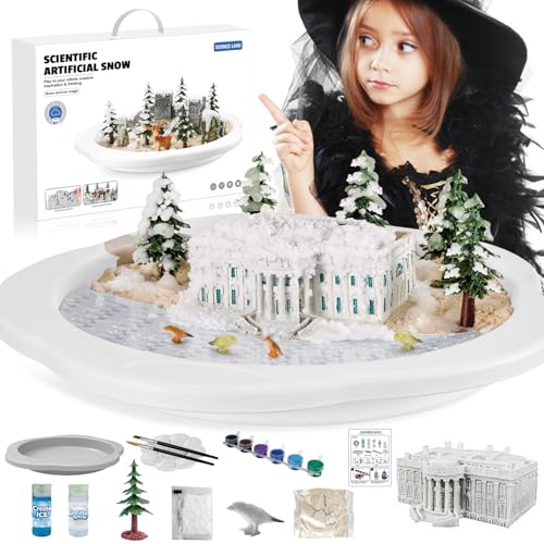 Schnee Machen Experiment Kits, Schnee Machen Spaß Wissenschaft Kits für Kinder, DIY pädagogische Malerei 3D-Schnee-Szene Wissenschaft Experiment Kit (Weißes Haus) von fisca