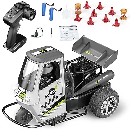 fisca Ferngesteuertes Auto, RC Drift Tricycle Motorrad, 1/16 Scale High Speed Elektro Motorräder Spielzeug mit Licht & Spray, Tolle Geschenke für Erwachsene, Kinder, Kinder von fisca