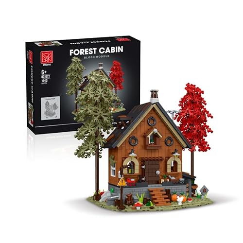 fisca Block Set 1643PCS Forest Chalet mit LED Licht, BAU-Spielzeug für Sammler, Modell der Dekorative Bastelidee für Erwachsene und Kinder von fisca