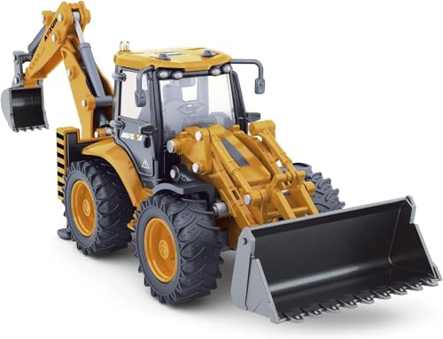 fisca Die-cast Bagger Baggerlader Frontlader LKW 1/50 Metalltechnik Fahrzeug BAU Traktor Modell Sammlung Bulldozer Back Hoe LKW Dekoration Spielzeug (Baggerlader) von fisca