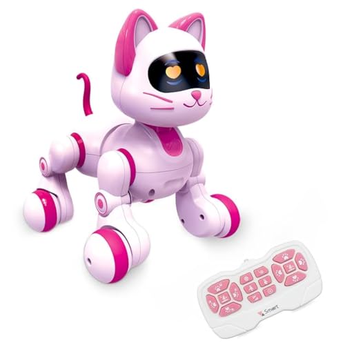 fisca Ferngesteuerte Roboter Katze Spielzeug für Kinder - RC Stunt Katze Roboter mit Singen, Tanzen, Sprechen, intelligentes programmierbares interaktives Katzenspielzeug für Kinder von 3-12 Jahren von fisca