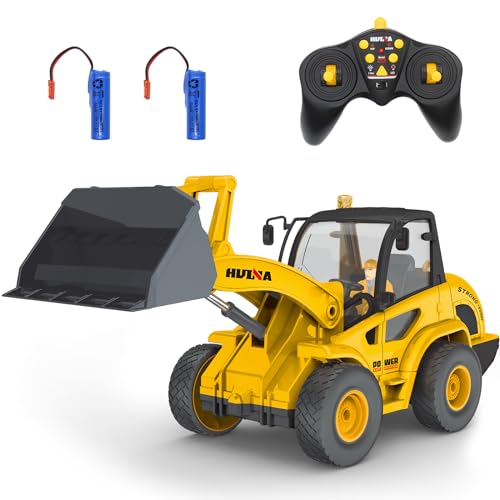 fisca Ferngesteuerter Frontlader 1/24 RC-Frontlader Bulldozer 9 Kanal Baufahrzeug Spielzeug mit Licht für Kinder Alter 8 9 10 Up Jahre alt von fisca