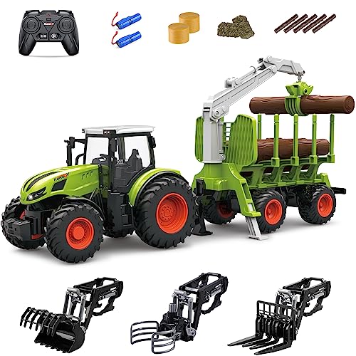 fisca Ferngesteuerter Traktor, RC Ackerschlepper mit Anhänger, inklusive Traktor, Holzgreifer, Holzleisten und Greifer, Forker, Trägerarm, Bauernhof Spielset Spielzeug LKW für Kinder 5 6 7 8+ Jahre fisca Ferngesteuerter Traktor, RC Ackerschlepper mit Anhänger, inklusive Traktor, Holzgreifer, Holzleisten und Greifer, Forker, Trägerarm, Bauernhof Spielset Spielzeug LKW für Kinder 5 6 7 8+ Jahre von fisca