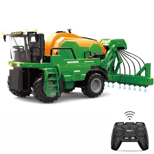 fisca Ferngesteuerter Traktor Bauernhof Spielzeug 2.4Ghz, 1/24 Maßstab RC Dünger Spritzen Fahrzeug für Kinder mit Licht Sound, Kleinkinder Bauernhof LKW Geschenk für Jungen Mädchen ab 3 Jahren von fisca