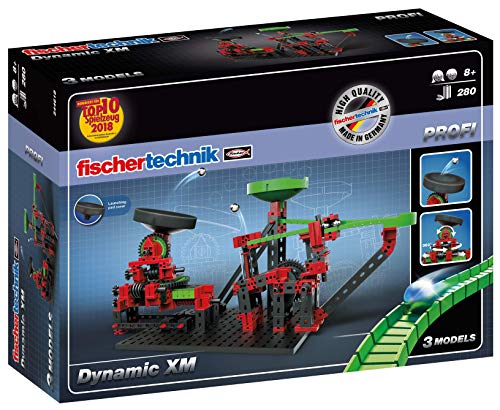 fischertechnik 544618 Kugelbahn Dynamic XM – Bausatz für Kinder ab 8 Jahren, Lernspielzeug mit Flexschienen und Trampolin, fördert technisches Verständnis von fischertechnik