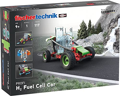 fischertechnik 559880 Profi H2 Fuel Cell Car – Bausatz für Kinder ab 9 Jahren, wasserstoffbetriebenes Fahrzeug zum Zusammenbauen, inkl. Motor & Brennstoffzelle, Schwarz von fischertechnik