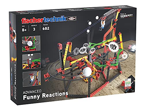 fischertechnik 559890 ADVANCED Funny Reactions – Bausatz für Kinder ab 8 Jahren, Konstruktionsspielzeug mit spannenden Kettenreaktionen, inkl. Seilbahn & Katapult von fischertechnik