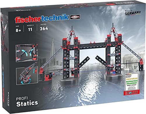 fischertechnik 564071 PROFI Statics-der Architektur Baukasten für Statik Grundlagen, Schwarz, 32 x 8 x 23 cm von fischertechnik