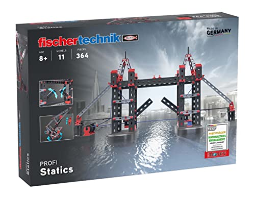 fischertechnik 564071 PROFI Statics-der Architektur Baukasten für Statik Grundlagen, Schwarz, 32 x 8 x 23 cm von fischertechnik