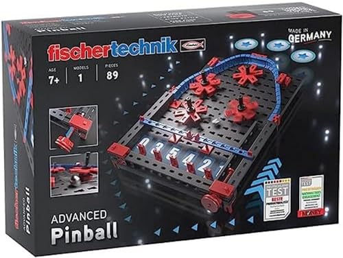 fischertechnik 569015 Advanced Pinball - Baukasten für Kinder ab 7 Jahre, Konstruktionsspielzeug, Mini Spiele mit Flipper Spiel, Schwarz von fischertechnik