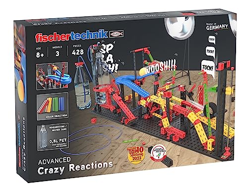 fischertechnik Crazy Reactions 569018 – Bausatz mit Seilzug, Hebel & Getriebe, Spielzeug für Kinder ab 8 Jahren von fischertechnik