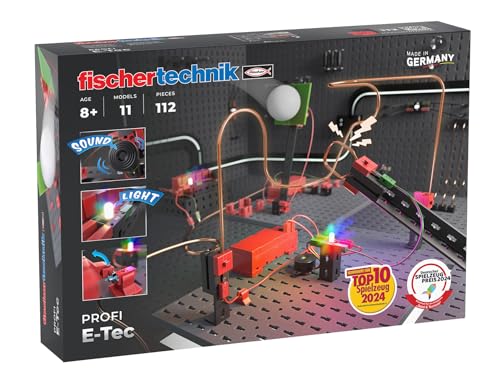 fischertechnik E-Tec 571905 – Elektrik-Baukasten für Kinder, Experimentierkasten mit 11 Modellen, ab 8 Jahren, Black von fischertechnik