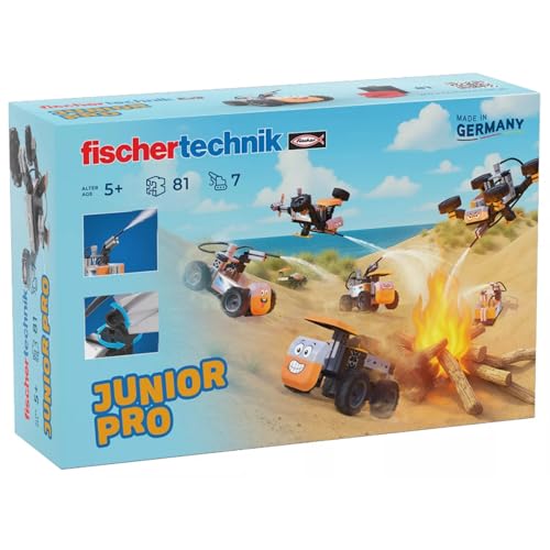 fischertechnik Junior Pro 576100 – Konstruktionsspielzeug für Kinder, Baukasten mit 7 Modellen inkl. Löschfahrzeuge, ab 5 Jahren, orange fischertechnik Junior Pro 576100 – Konstruktionsspielzeug für Kinder, Baukasten mit 7 Modellen inkl. Löschfahrzeuge, ab 5 Jahren, orange von fischertechnik