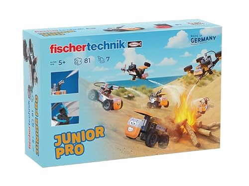 fischertechnik Junior Pro 576100 – Konstruktionsspielzeug für Kinder, Baukasten mit 7 Modellen inkl. Löschfahrzeuge, ab 5 Jahren, orange fischertechnik Junior Pro 576100 – Konstruktionsspielzeug für Kinder, Baukasten mit 7 Modellen inkl. Löschfahrzeuge, ab 5 Jahren, orange von fischertechnik