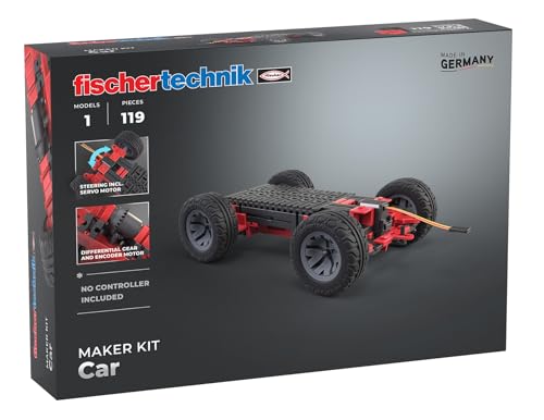 fischertechnik Maker Kit Car 571900 – Konstruktionsbaukasten, Experimentierkasten für Technikbegeisterte, ab 14 Jahre, Grau von fischertechnik