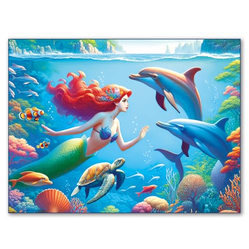 Fishwisdom 500 Teile Puzzle für Erwachsene und Jugendliche Familie Happy Gift Mermaid Undersea Puzzle von fishwisdom