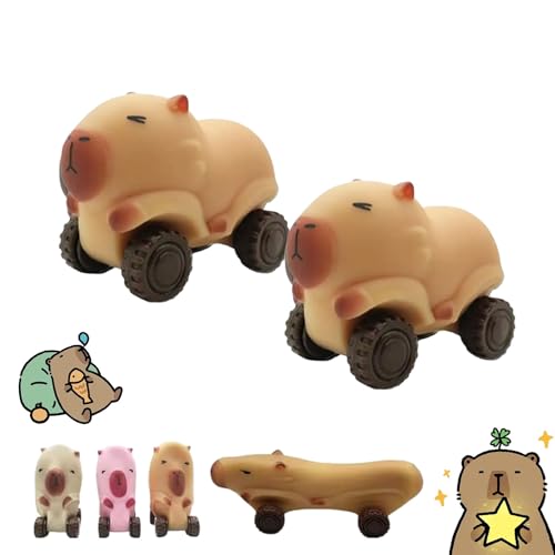 Capybara Squishy Cars Squeeze Toys, Capybara Fidget Toy with Wheels, Capybara Stretch Car for Stress Relief, Fun Animal Squeeze Stretchable Fidget Cars Vehicle Toys (2*A) von fjaldjfu