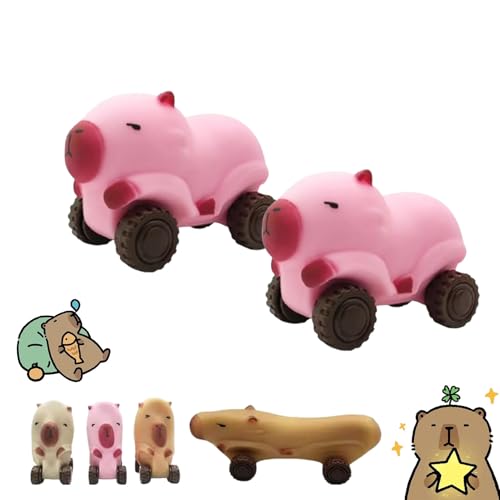 Capybara Squishy Cars Squeeze Toys, Capybara Fidget Toy with Wheels, Capybara Stretch Car for Stress Relief, Fun Animal Squeeze Stretchable Fidget Cars Vehicle Toys (2*B) von fjaldjfu