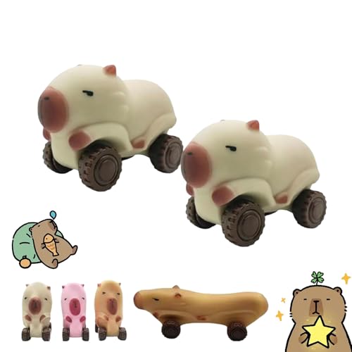 Capybara Squishy Cars Squeeze Toys, Capybara Fidget Toy with Wheels, Capybara Stretch Car for Stress Relief, Fun Animal Squeeze Stretchable Fidget Cars Vehicle Toys (2*C) von fjaldjfu