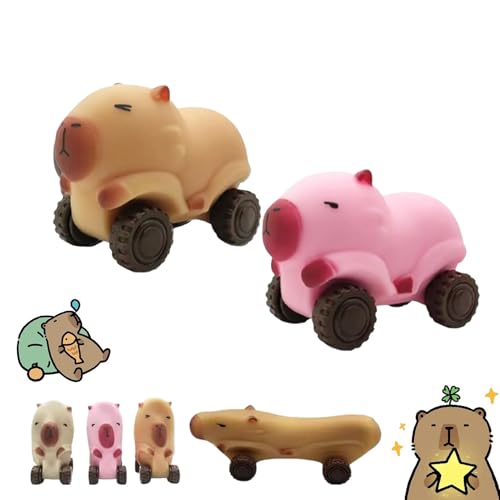 Capybara Squishy Cars Squeeze Toys, Capybara Fidget Toy with Wheels, Capybara Stretch Car for Stress Relief, Fun Animal Squeeze Stretchable Fidget Cars Vehicle Toys (A+B) von fjaldjfu