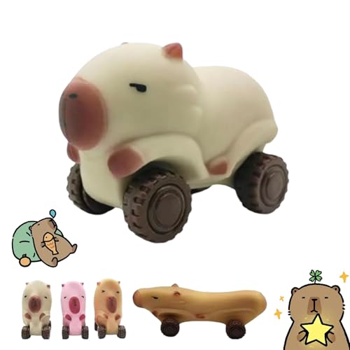 Capybara Squishy Cars Squeeze Toys, Capybara Fidget Toy with Wheels, Capybara Stretch Car for Stress Relief, Fun Animal Squeeze Stretchable Fidget Cars Vehicle Toys (Beige-C) von fjaldjfu