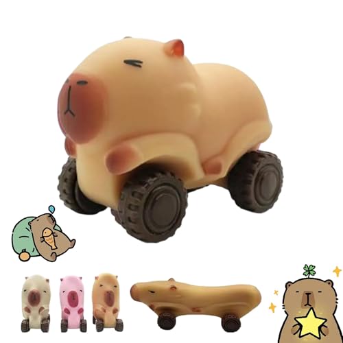 Capybara Squishy Cars Squeeze Toys, Capybara Fidget Toy with Wheels, Capybara Stretch Car for Stress Relief, Fun Animal Squeeze Stretchable Fidget Cars Vehicle Toys (Brown-A) von fjaldjfu