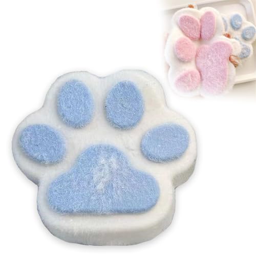 Handmade Taba Squishy Big Cat Paw Silicone Squeeze Toys for Stress Relief, Cat Paw Squishy 5 Inch X-Large Size Cat Paw Giant Paw Fidget Toys for Anxiety Relaxation (Blue) von fjaldjfu