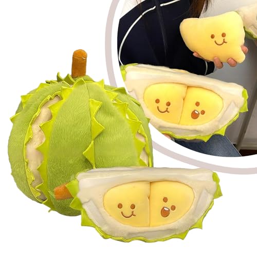 fjaldjfu Durian Stress Relief Toys: Creative Detachable Durian Toy, Durian Plush Pillow, 2024, Fruit Durian Plush Toy, Soft Vivid Fruits Doll Plush,Fruit Plush Toy Gifts for Christmas,Birthday von fjaldjfu