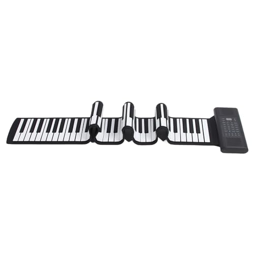 FLEXMAN 88 Tasten Roll Up Klavier, 128 Töne 128 Rhythmen, Faltbare Klaviertastatur, Tragbare Wiederaufladbare Flexible Elektronische Klaviertastatur mit LED Anzeige für Erwachsene von flexman