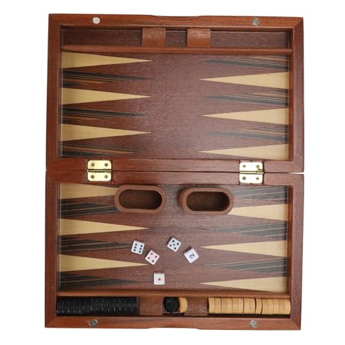 FLEXMAN Schach Brettspiel Set, Holz, Faltbares Schach Checker Set, Tragbare Brettspiele, Brettspiel Kombi Set mit Schachfiguren und Würfeln für Erwachsene, Anfänger von flexman