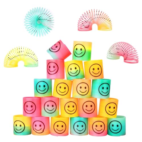 flintronic 24 Stück Regenbogenspirale Springs Magic Rainbow Puzzle, Mitgebsel Kindergeburtstag Gastgeschenke, Regenbogenspirale für Kinder, Give Aways Kindergeburtstag von flintronic