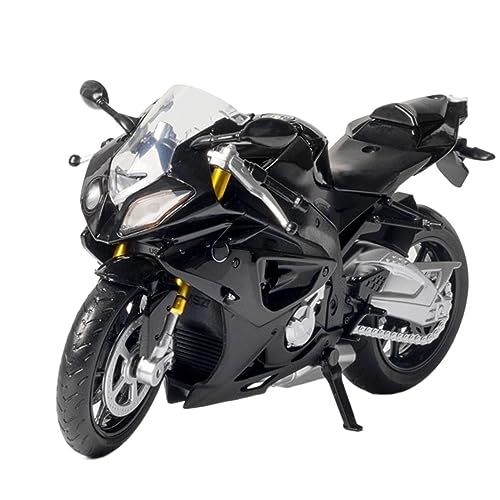 flrian 1:12 S1000RR Racing Motorrad Modell Druckguss Legierung Metall Motorrad Modell Hohe Simulation Sound und Licht Sammlung Kinder Geschenke Motorrad-Modelle(Black) von flrian