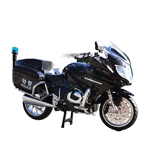 flrian Für BMW 1:12 R1250RT-P Polizeimotorradmodell Druckgusslegierung Metall Rennwagen Replika Simulation Fahrzeug Sound Und Licht Spielzeug Geschenk Motorrad-Modelle(Black) von flrian