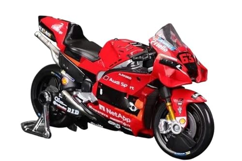 flrian Für Ducati 2022#63 1:18 Rennstrecke Simulation Motorrad Modell Druckguss Modell Motorrad Ornamente Dekoration Urlaub Geschenk Motorrad-Modelle(2022-#63) von flrian