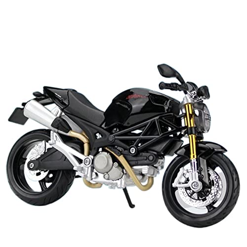 flrian Für Ducati Monster 696 1:12 Alu-Rennmodell Simulation Spielzeug Aus Metalldruckguss Straßenmotorradmodell Geschenk Motorrad-Modelle(Black) von flrian