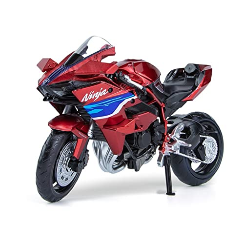 flrian Für Kawasaki Ninja H2R Maßstab 1:12 Easy Rioer Puppe Spielzeug Legierung Junge Sport Fahrrad Motorrad Modell Replik Herren Geschenk Motorrad-Modelle(Red) von flrian