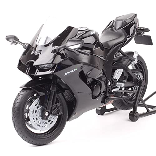 flrian Für Kawasaki Ninja ZX-10R ZX10R 2021 Maßstab 1/12 Kinder Motorrad Modell Motor Druckguss Metall Spielzeug Fahrrad Fahrzeug Hobby Geschenk Grün Motorrad-Modelle(Black) von flrian