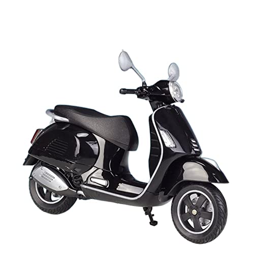 flrian Für Vespa GTS Super 2020 1:12 Freizeitmotorradmodell Aus Legierung Simuliertes Motorradmodell Aus Metall Flexible Spinnräder Spielzeug Motorrad-Modelle(Black) von flrian