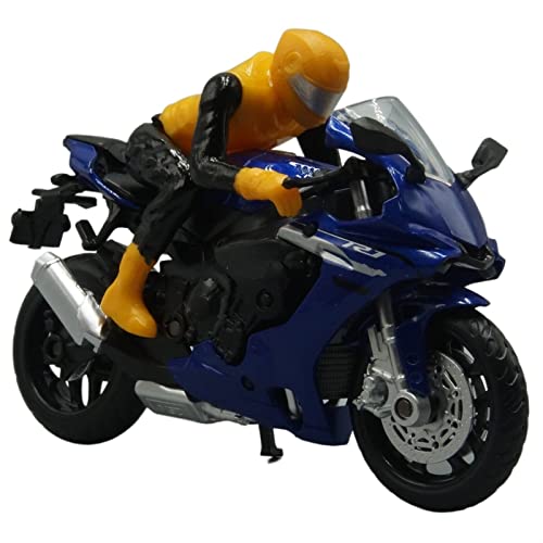 flrian Für Yamaha YZF-R1 1:18 Die-Cast-Motorradmodell Spielzeug-Sportfahrrad-Replik Und Fahrer Motorrad-Modelle(Blue) von flrian