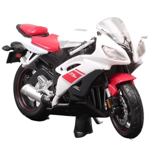 flrian Für Yamaha YZF R6 R1 1/18 Kindermotorrad Supersport Rennmodell Und Spielzeugauto Motorradmodell Zur Sammlung Motorrad-Modelle(White) von flrian