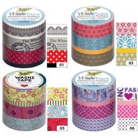 Washi-Tape 4er-Set BLUMENREIGEN 3x 15mmx10m + 1x 5mmx10m von folia