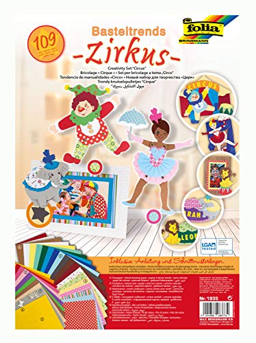 folia 1935 - Basteltrends "Zirkus", 109 Teile - Kreativset für Kinder und Erwachsene mit verschiedenen Trendmaterialien zum Basteln folia 1935 - Basteltrends "Zirkus", 109 Teile - Kreativset für Kinder und Erwachsene mit verschiedenen Trendmaterialien zum Basteln von folia