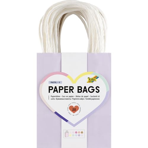 folia 21249 - Paper Bags Pastel S, 20 Papiertüten aus 110-125 g/m² Kraftpapier in 10 Pastellfarben, ca. 12 x 15 x 5,5 cm, zum Basteln, Verzieren und Verschenken folia 21249 - Paper Bags Pastel S, 20 Papiertüten aus 110-125 g/m² Kraftpapier in 10 Pastellfarben, ca. 12 x 15 x 5,5 cm, zum Basteln, Verzieren und Verschenken von folia