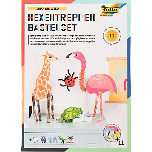 folia 21901 - Bastelset Hexentreppen-Tiere, Set für 11 Figuren, 262 Teile - ideal für Kinder zum Erstellen lustiger Figuren aus Papier folia 21901 - Bastelset Hexentreppen-Tiere, Set für 11 Figuren, 262 Teile - ideal für Kinder zum Erstellen lustiger Figuren aus Papier von folia