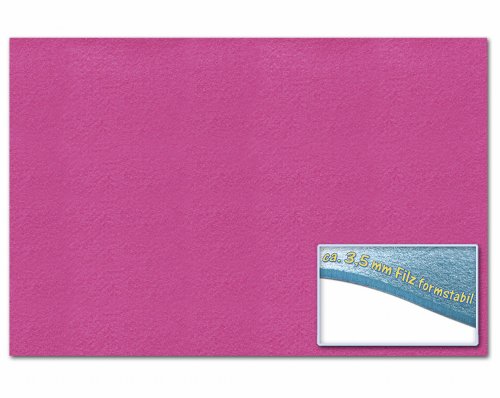folia 510323 - Bastelfilz 3,5 mm, ca. 30 x 45 cm, 1 Bogen, pink, formstabil, klebefleckenfrei - ideal für vielfältige Bastelarbeiten folia 510323 - Bastelfilz 3,5 mm, ca. 30 x 45 cm, 1 Bogen, pink, formstabil, klebefleckenfrei - ideal für vielfältige Bastelarbeiten von folia