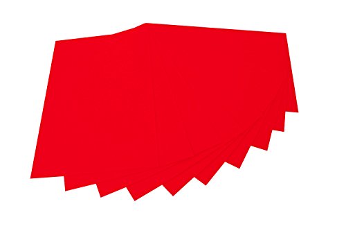 folia 520420 - Bastelfilz, mit feiner Wollqualität, 10 Blatt, 150 g/qm, 20 x 30 cm, hochrot, klebefleckenfreie Verarbeitung - ideal für vielfältige Bastelarbeiten von folia