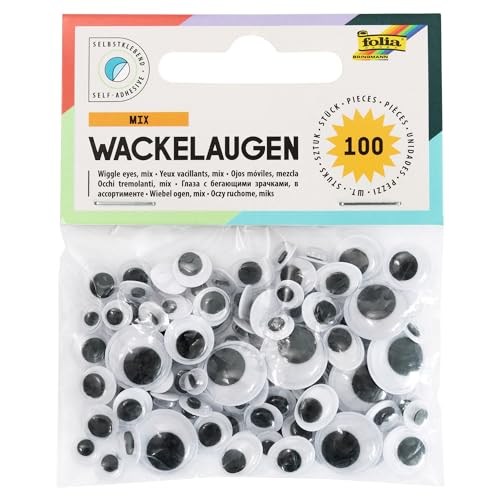 folia 7519 - Wackelaugen selbstklebend, 100 Stück sortiert in 6 verschiedenen Größen - ideal zum Gestalten von Tieren und anderen Figuren folia 7519 - Wackelaugen selbstklebend, 100 Stück sortiert in 6 verschiedenen Größen - ideal zum Gestalten von Tieren und anderen Figuren von folia